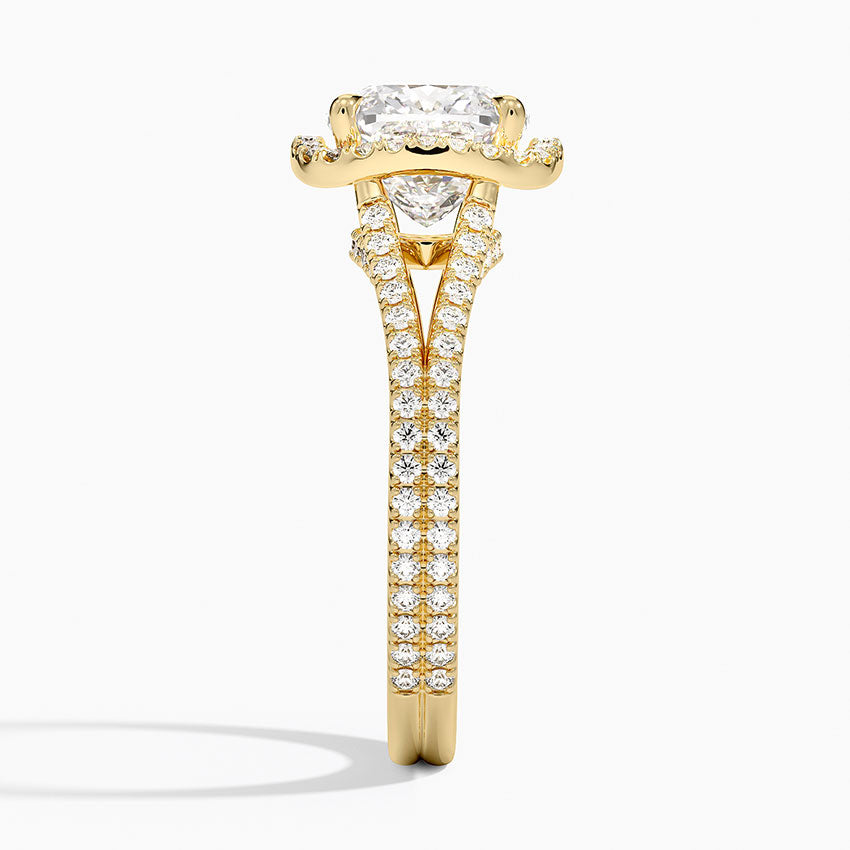 Fortuna Halo Diamond Ring (1/2 ct. tw.) - Cushion Cut Center Stone