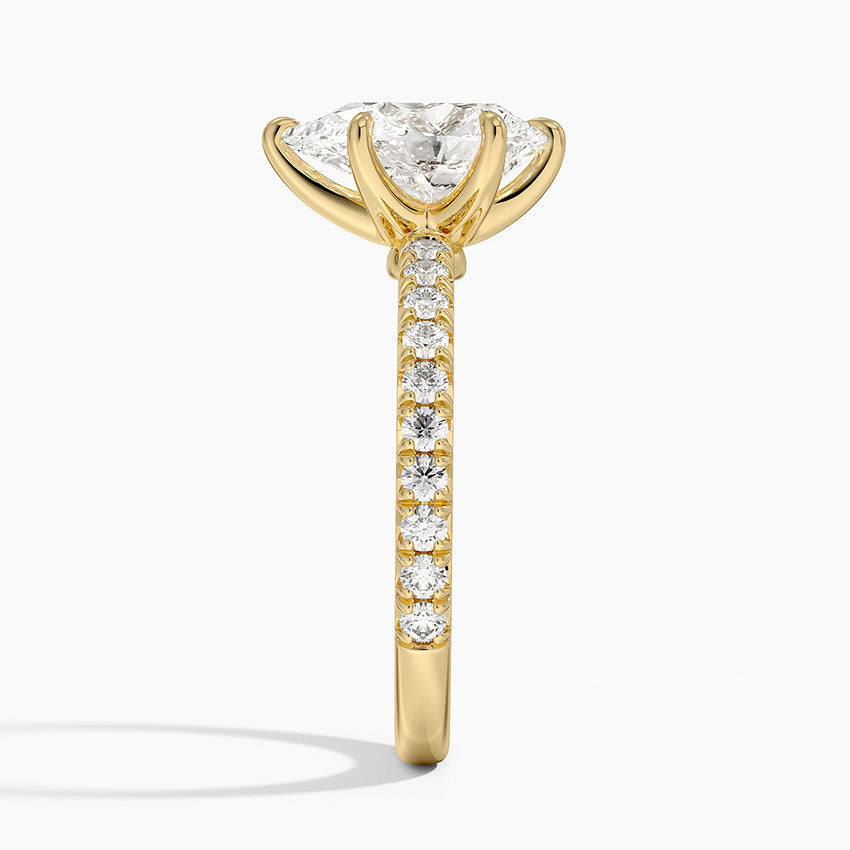 Amelie Three-Quarter Coverage Diamond Ring - Pear Center Stone