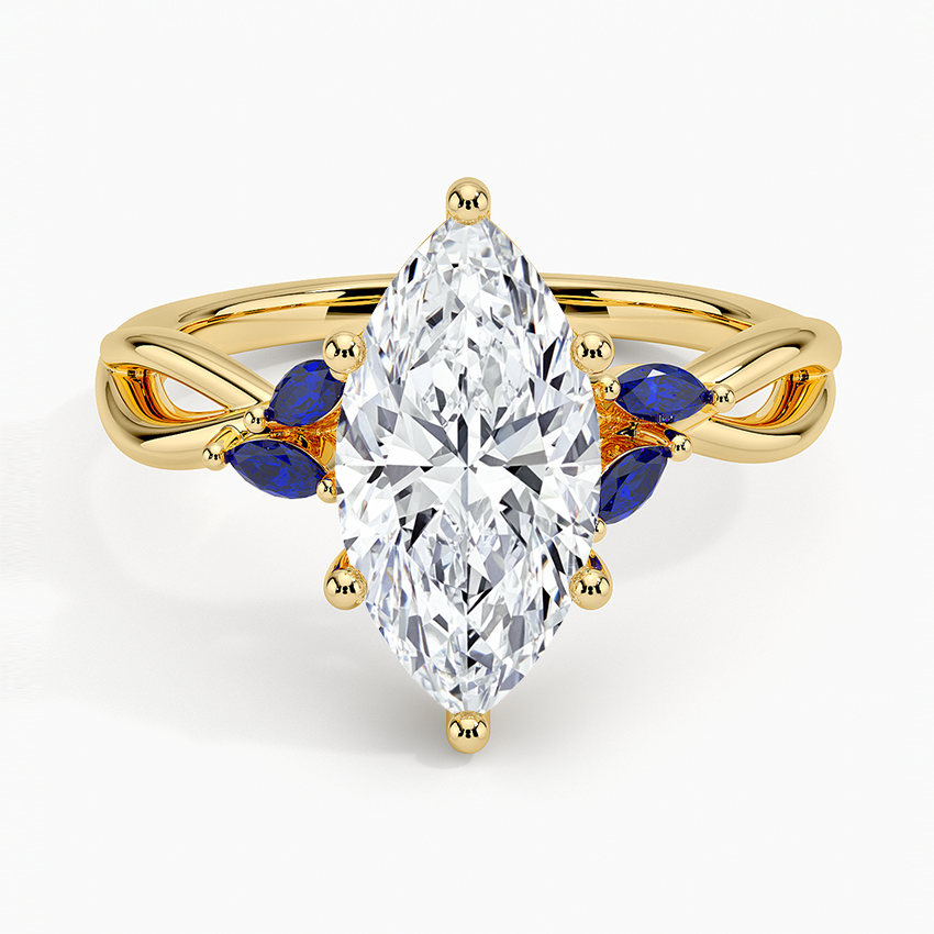 Willow Ring With Sapphire Accents - Marquise Cut Center Stone