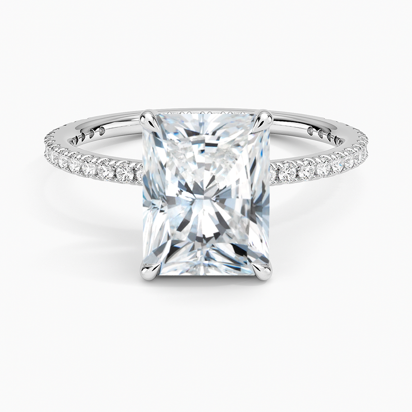 Perfect Fit Three-Quarter Diamond Ring (1/4 ct. tw.) - Radiant Cut Center Stone