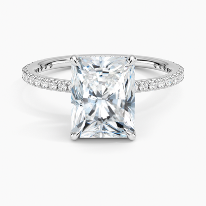 Perfect Fit Three-Quarter Diamond Ring (1/4 ct. tw.) - Radiant Cut Center Stone