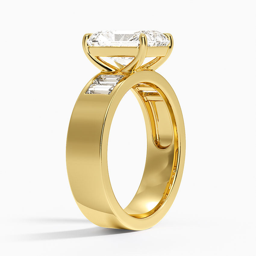 Peyton 5mm Channel-Set Diamond Ring - Radiant Cut Center Stone