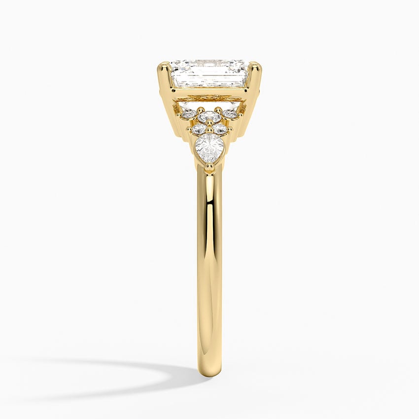 Rosette Diamond Ring - Asscher Cut Center Stone