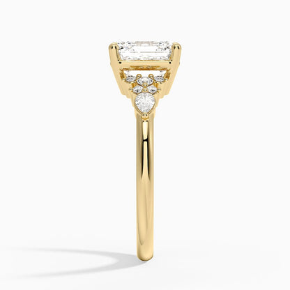 Rosette Diamond Ring - Asscher Cut Center Stone