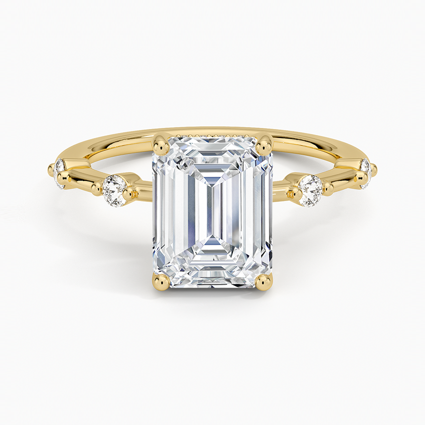 Aimee Hidden Halo Diamond Ring - Emerald Cut Center Stone