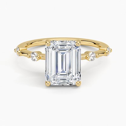 Aimee Hidden Halo Diamond Ring - Emerald Cut Center Stone