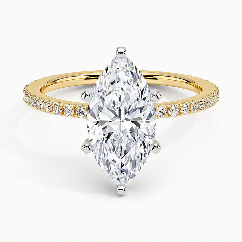 Ballad Three-Quarter Coverage Diamond Ring (1/4 ct. tw.) - Marquise Center Stone