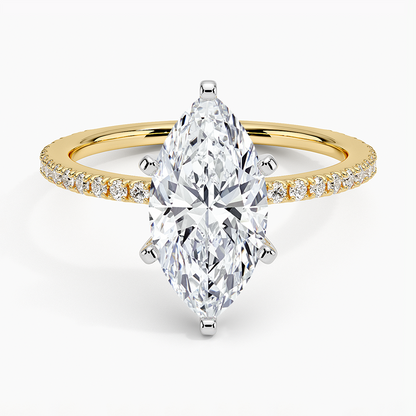 Ballad Three-Quarter Coverage Diamond Ring (1/4 ct. tw.) - Marquise Center Stone