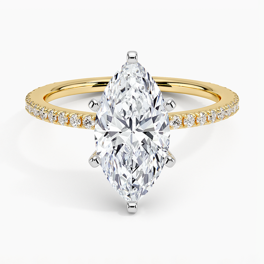 Ballad Three-Quarter Coverage Diamond Ring (1/4 ct. tw.) - Marquise Center Stone