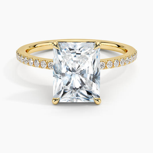 Luxe Petal Diamond Ring - Radiant Cut Center Stone