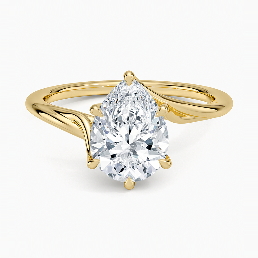 Delilah Twist Solitaire Ring - Pear Cut Center Stone