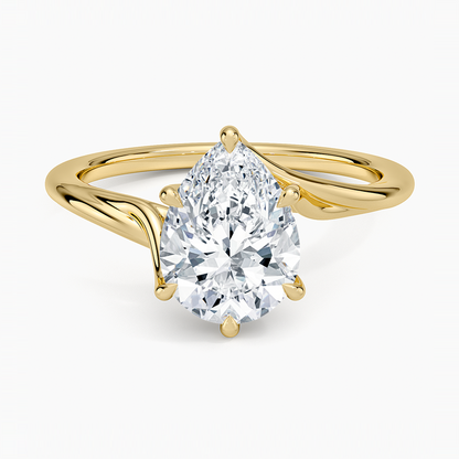 Delilah Twist Solitaire Ring - Pear Cut Center Stone