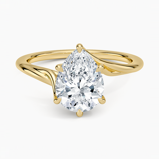 Delilah Twist Solitaire Ring - Pear Cut Center Stone