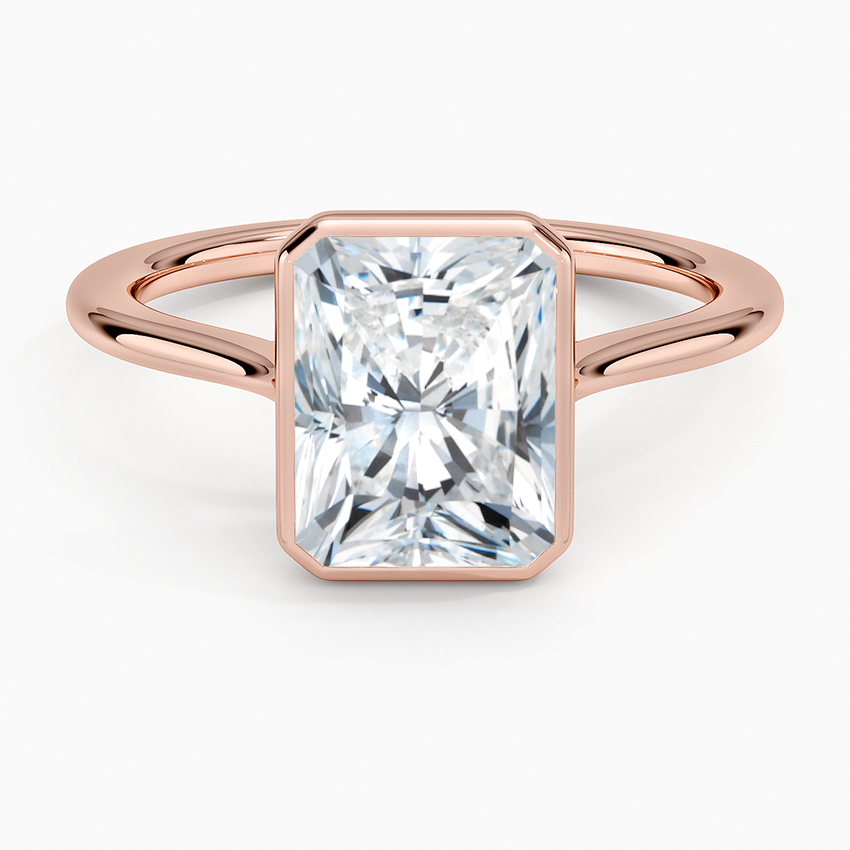 Petite Luna 1.5mm Bezel Ring - Radiant Cut Center Stone