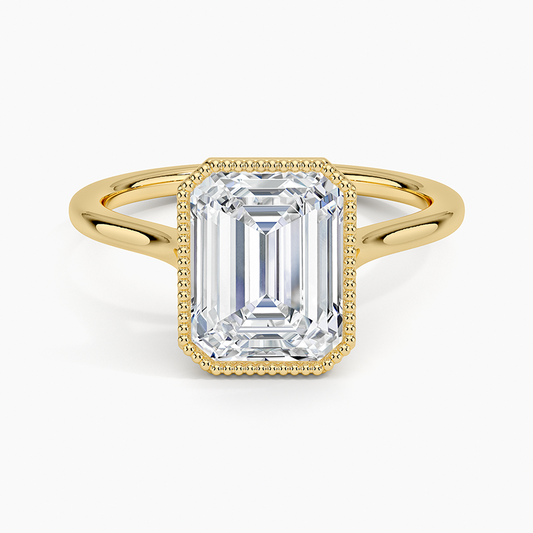 Margot Bezel Ring - Emerald Cut Center Stone