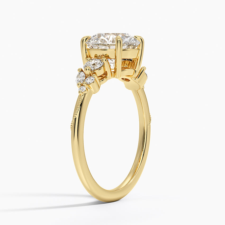Camellia Three Stone Diamond Ring (1/3 ct. tw.) - Round Cut Center Stone