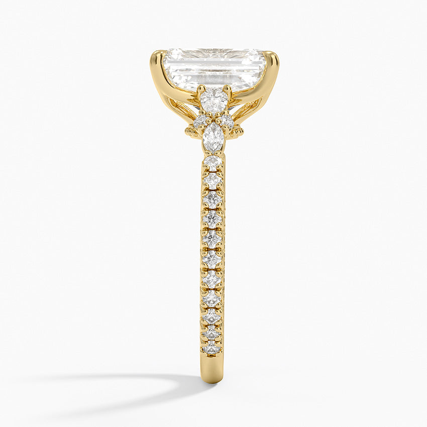 Primrose Diamond Ring - Emerald Cut Center Stone