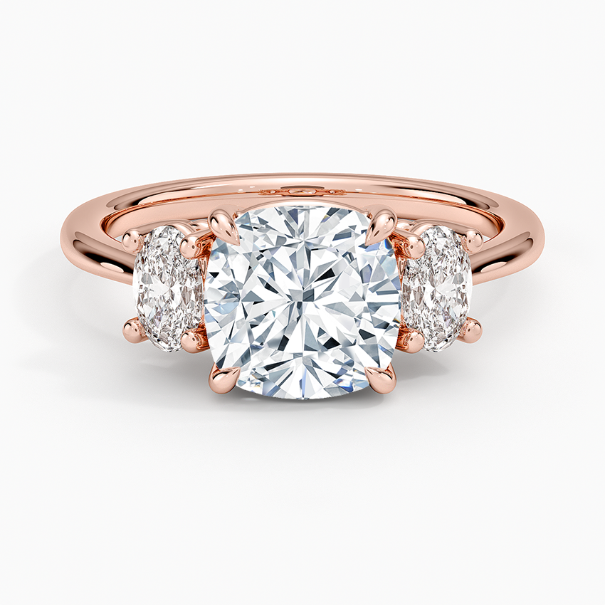 Oval-Cut Three Stone Diamond Ring (1/2 ct. tw.) - Cushion Cut Center Stone