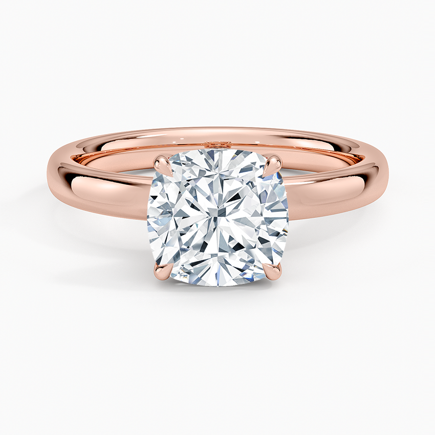 Elodie 2.5mm Solitaire Ring - Cushion Cut Center Stone