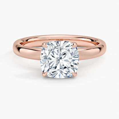 Elodie 2.5mm Solitaire Ring - Cushion Cut Center Stone