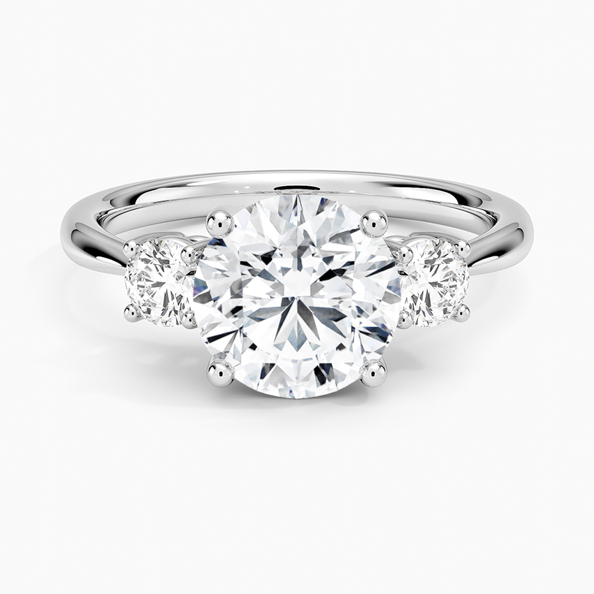 Selene Three Stone Diamond Ring (1/3 ct. tw.) - Round Center Stone