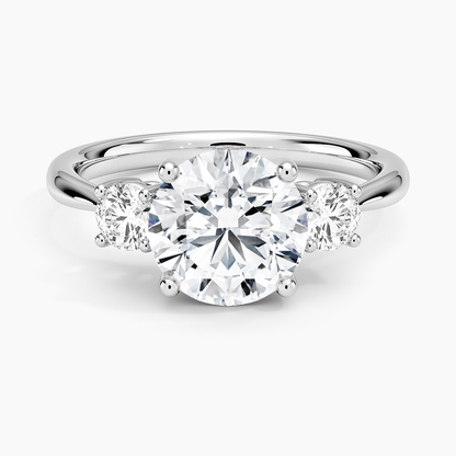Selene Three Stone Diamond Ring (1/3 ct. tw.) - Round Center Stone