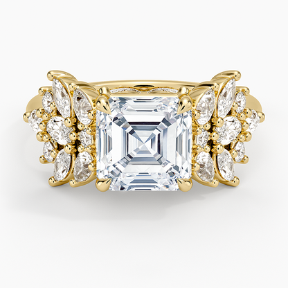 Grand Nadia Diamond Ring - Asscher Cut Center Stone