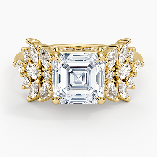 Grand Nadia Diamond Ring - Asscher Cut Center Stone