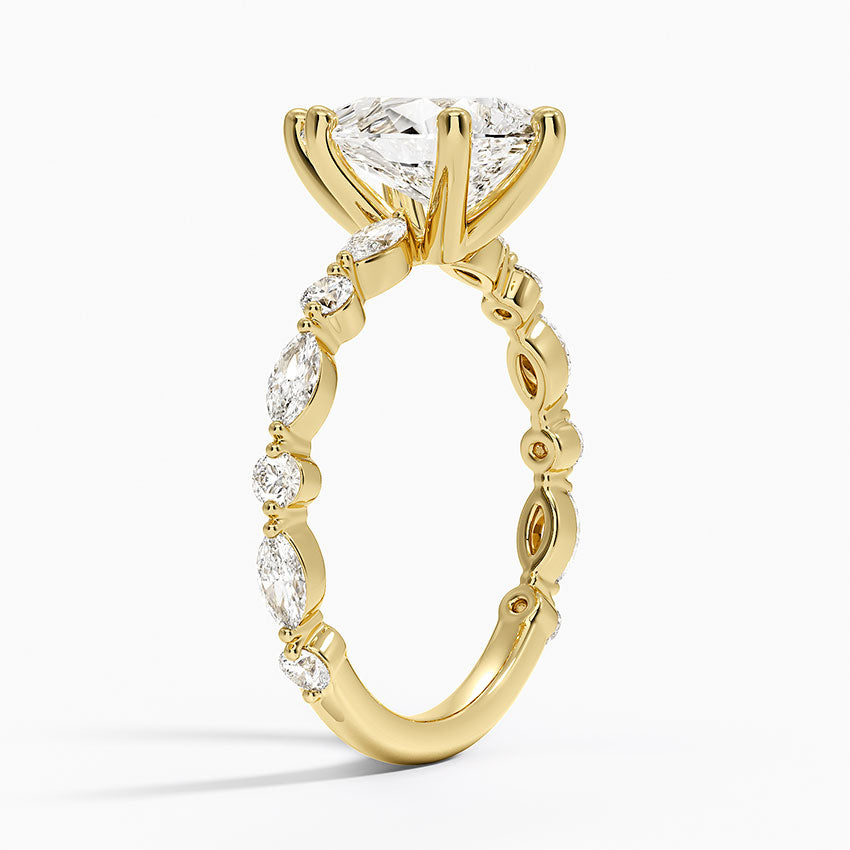 Versailles Three-Quarter Coverage Diamond Ring (1/2 ct. tw.) - Pear Center Stone