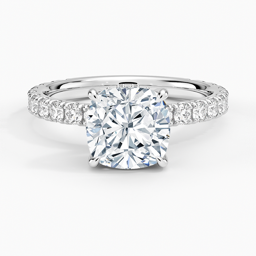 Grand Perfect Fit Three-Quarter Diamond Ring - Cushion Cut Center Stone