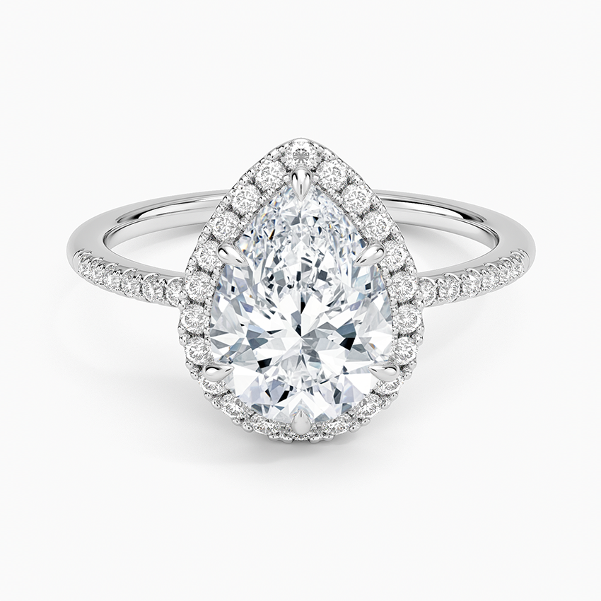 Cambria Halo Diamond Ring - Pear Center Stone
