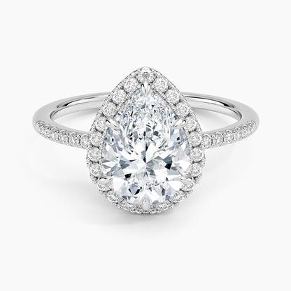 Cambria Halo Diamond Ring - Pear Center Stone