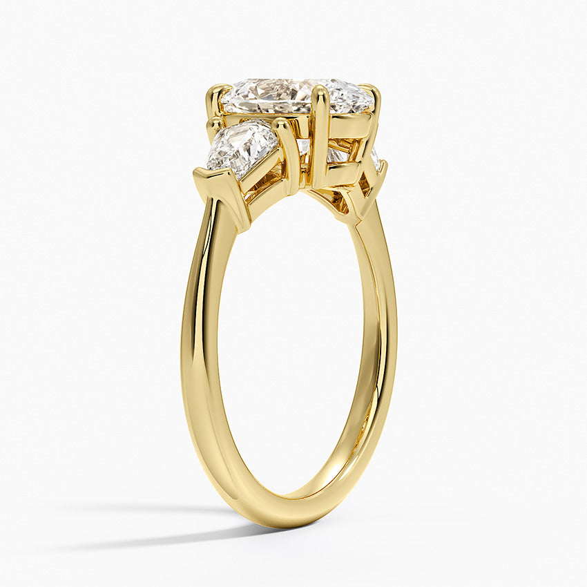 Shield Cut Three Stone Diamond Ring (1/2 ct. tw.) - Oval Center Stone