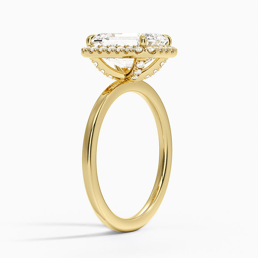 Vienna Halo Diamond Ring - Emerald Cut Center Stone