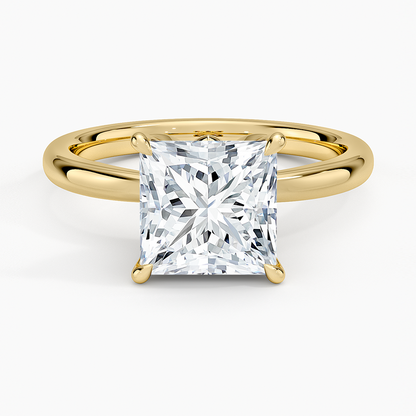 Petal 2mm Solitaire Ring - Princess Cut Center Stone