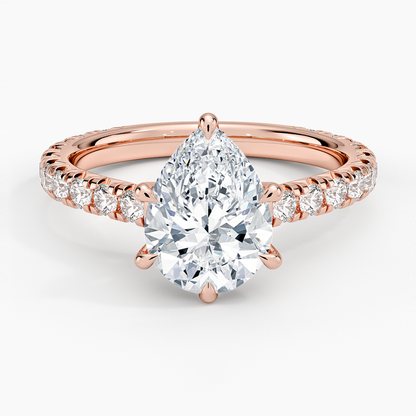 Sienna Three-Quarter Coverage Diamond Ring - Pear Center Stone