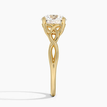 Celtic Love Knot Ring - Round Center Stone