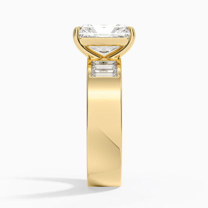 Peyton 5mm Channel-Set Diamond Ring - Radiant Cut Center Stone