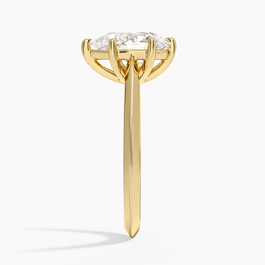 Piper Knife Edge Solitaire Ring - Pear Center Stone