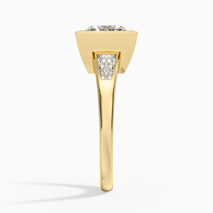 Hayes Three Stone Baguette Diamond Ring (1/2 ct. tw.) - Princess Cut Center Stone