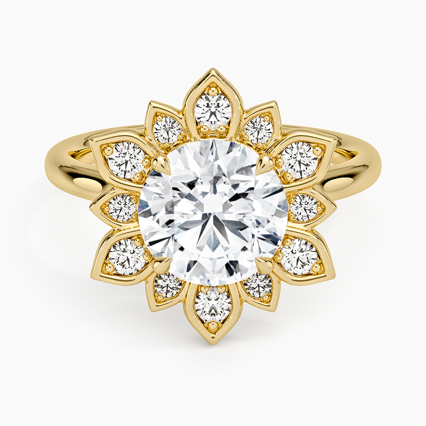Fiore Halo Diamond Ring (1/4 ct. tw.) - Round Center Stone