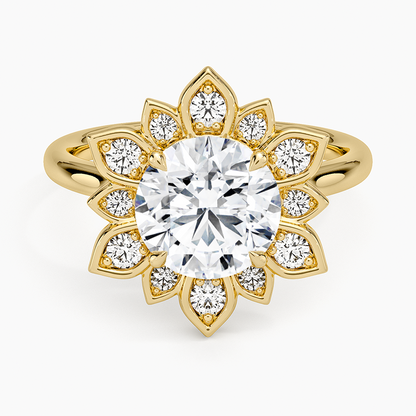 Fiore Halo Diamond Ring (1/4 ct. tw.) - Round Center Stone