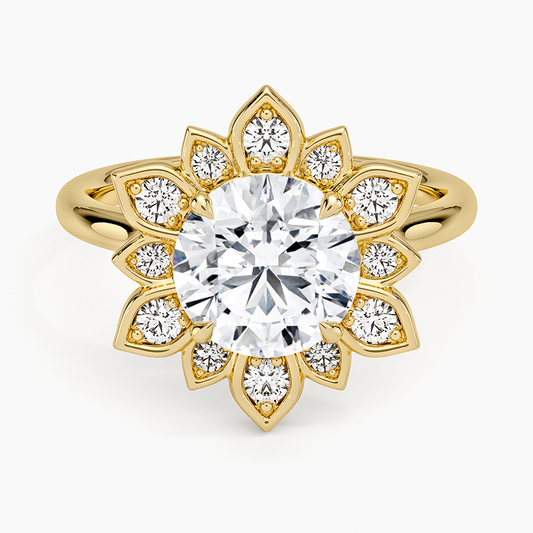 Fiore Halo Diamond Ring (1/4 ct. tw.) - Round Center Stone