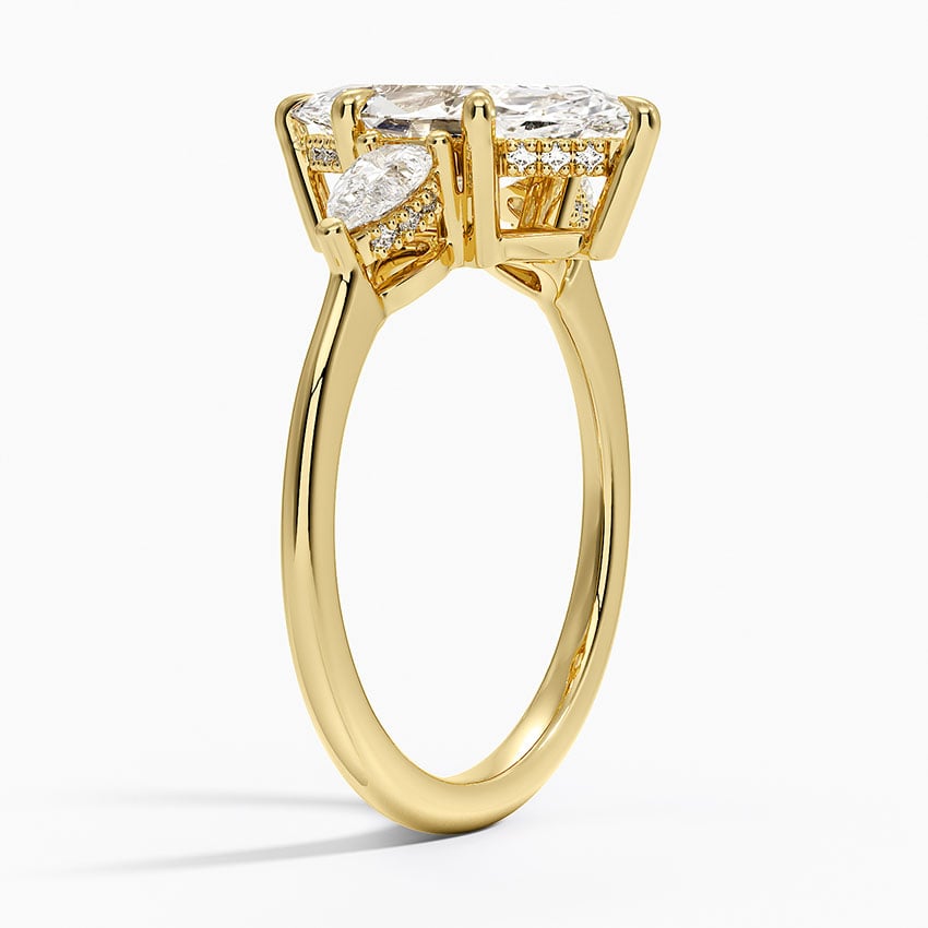 Adorned Opera Three Stone Diamond Ring (1/2 ct. tw.) - Marquise Cut Center Stone
