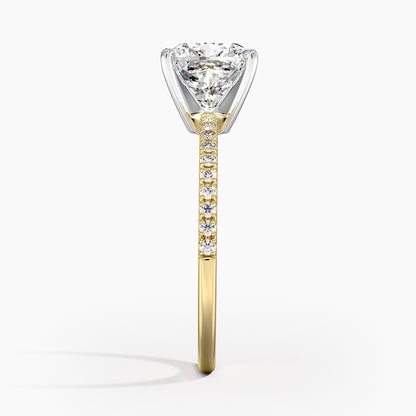 Ballad Half Coverage Diamond Ring (1/8 ct. tw.) - Cushion Cut Center Stone