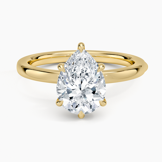 Audrey Perfect Fit Hidden Halo 2mm Diamond Ring - Pear Center Stone
