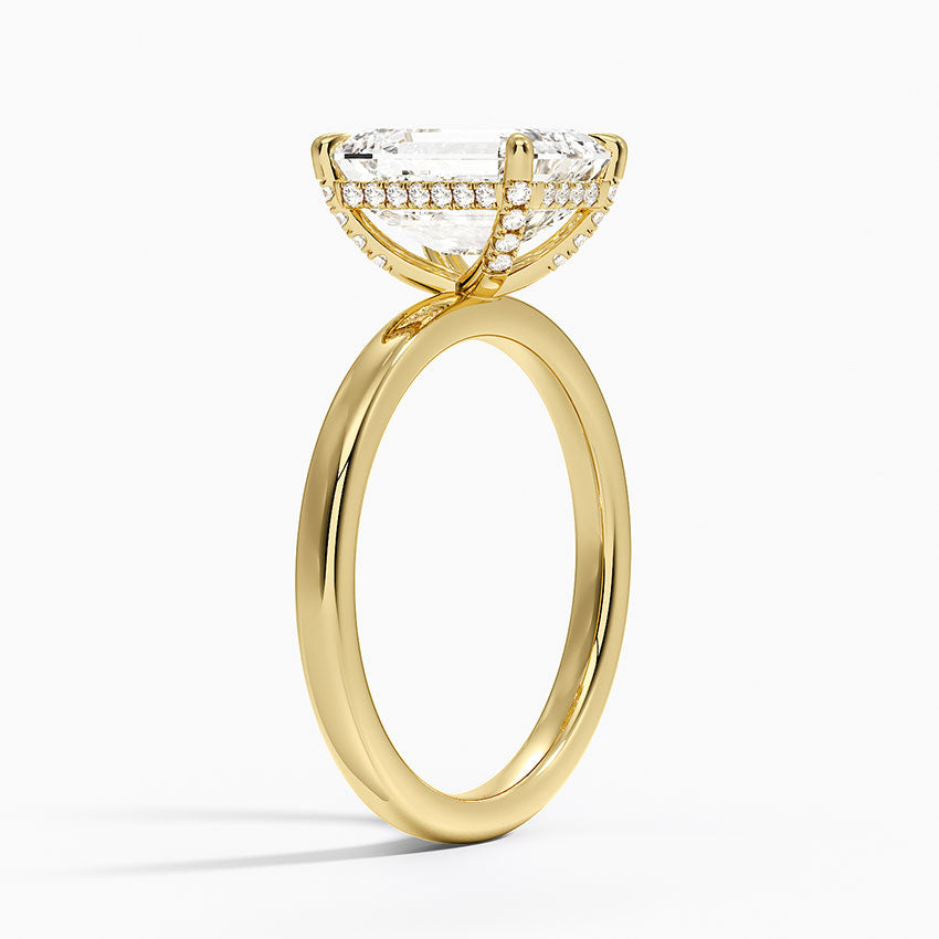Lumiere 2mm Diamond Ring (1/8 ct. tw.) - Emerald Cut Center Stone