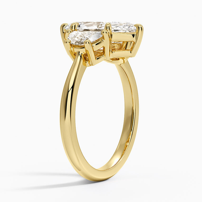 Half Moon Three Stone Diamond Ring (1/2 ct. tw.) - Marquise Center Stone