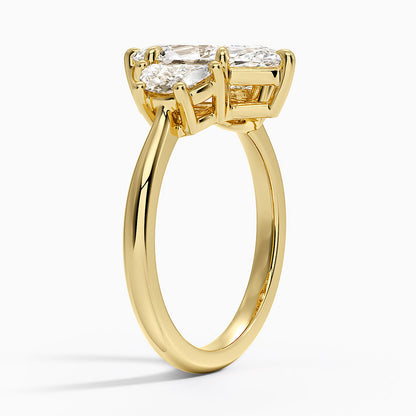 Half Moon Three Stone Diamond Ring (1/2 ct. tw.) - Marquise Center Stone