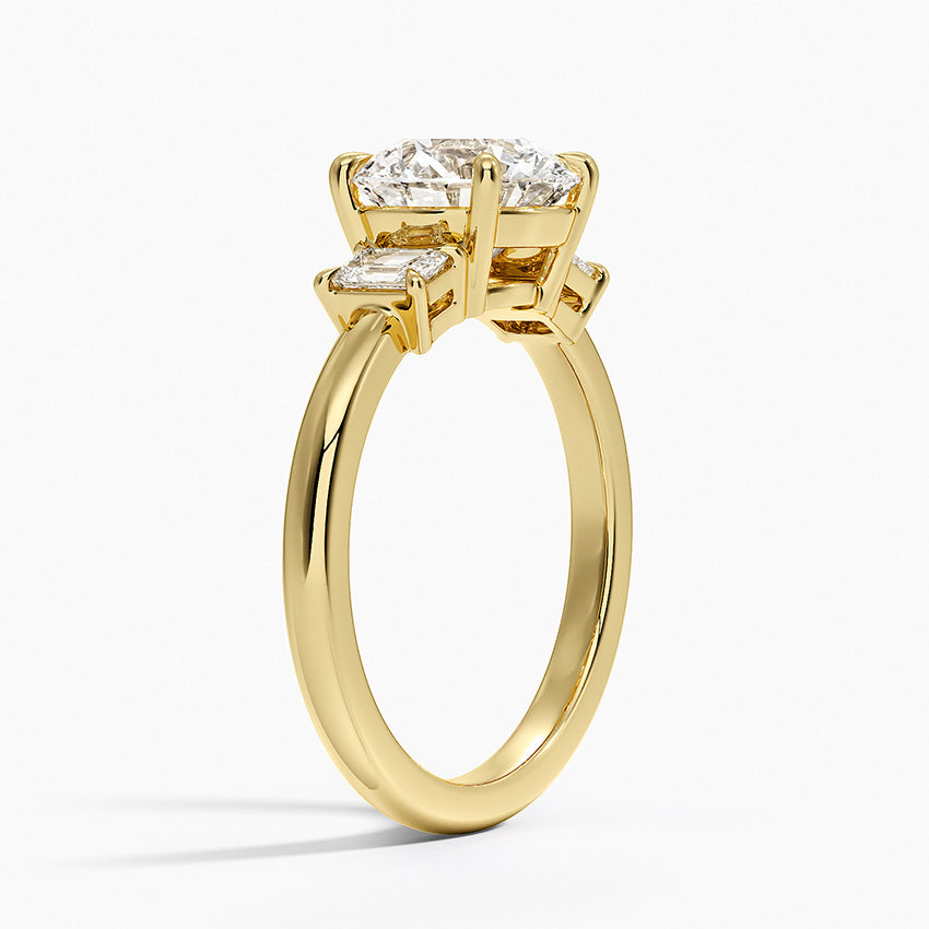 Petite Rhiannon Three Stone Diamond Ring (1/4 ct. tw.) - Round Cut Center Stone